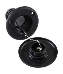 Горловина заливная для воды, пластиковая, черная, под шланг 38 мм (15051)